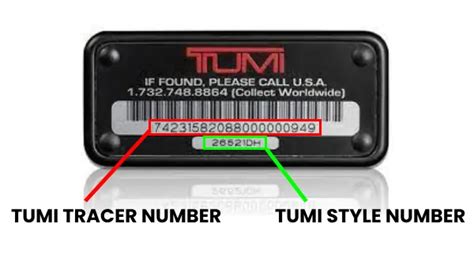 tumi tracer number lookup.